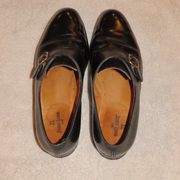 John Lobb Gould Black Leather Monk Strap Loafers Size 9C main image 7